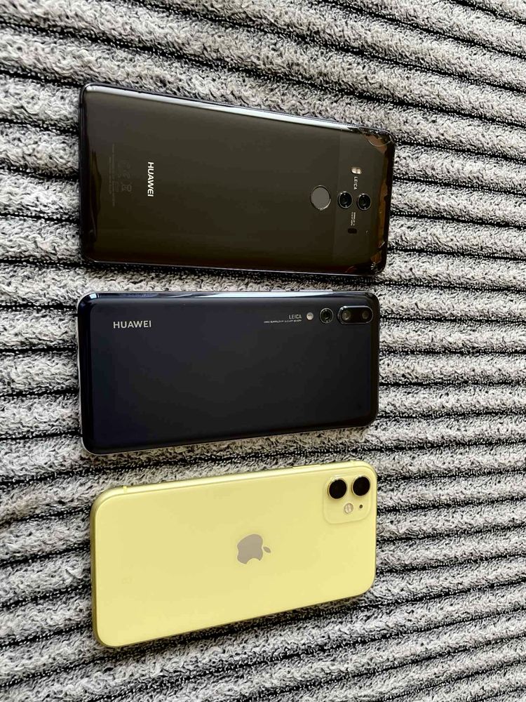 3 броя смартфони iphone 11/Huawei mate 10 pro/Huawei P20 pro
