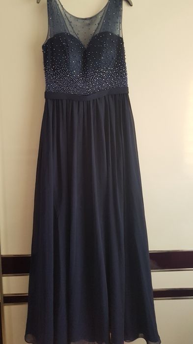 Официална стилна рокля с перли