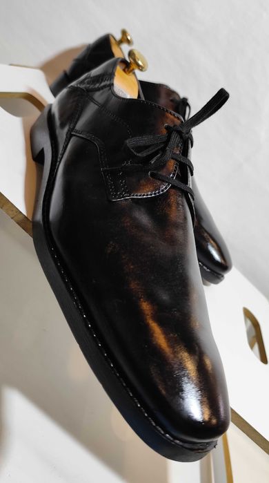 Pantofi derby 44.5 45 plain toe Bugatti piele naturala moale