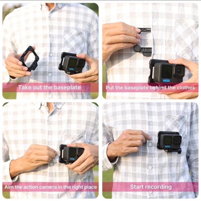 магнитное крепление любых экшн камер к одежде