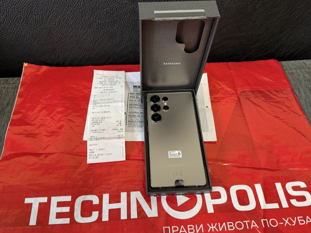КАТО НОВ 512GB Samsung S25 Ultra Technopolis Гаранция 2027 Gray