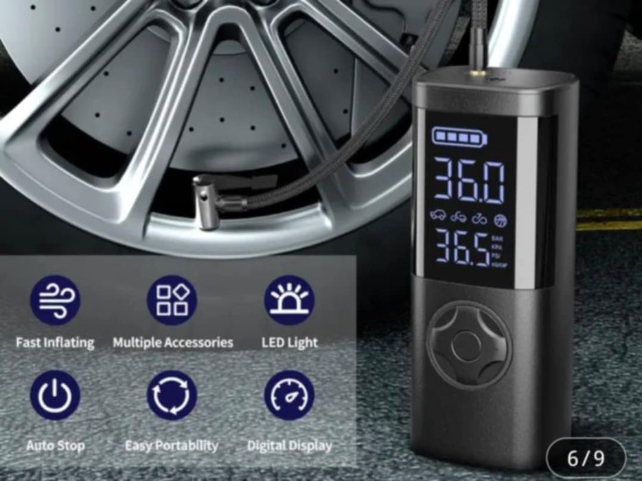 Уред за помпене на гуми и палене