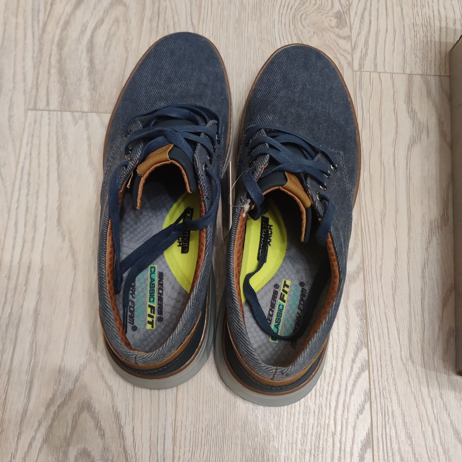 Skechers - Pantofi casual din denim Moreno, Bleumarin, 45
