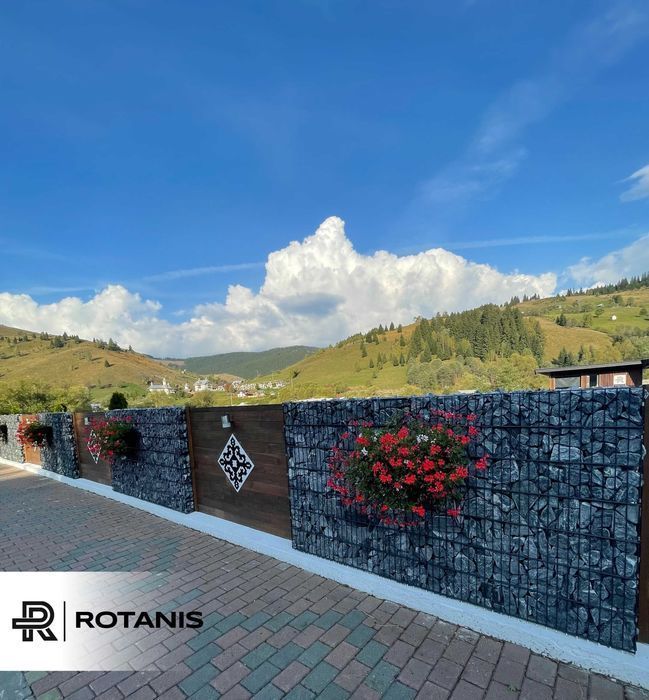 Gard din piatra tip gabion Panou zincat + Piatra Naturala