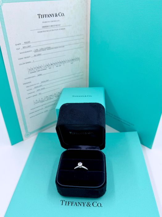 Tiffany & Co. Engagement Ring 0.45ct Platinum Diamond