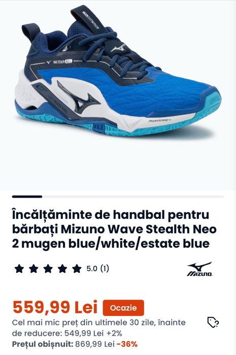 Mizuno wave stealth neo 2 nr. 46 handbal volei