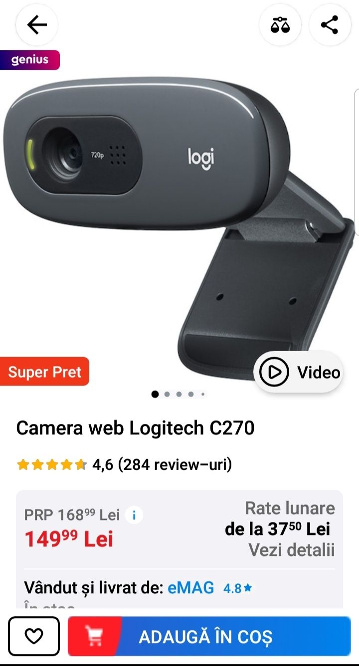 Webcam Logitech C270 HD