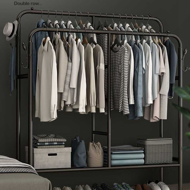 Напольная гардеробная вешалка, черная витрина, вешалка для одежды