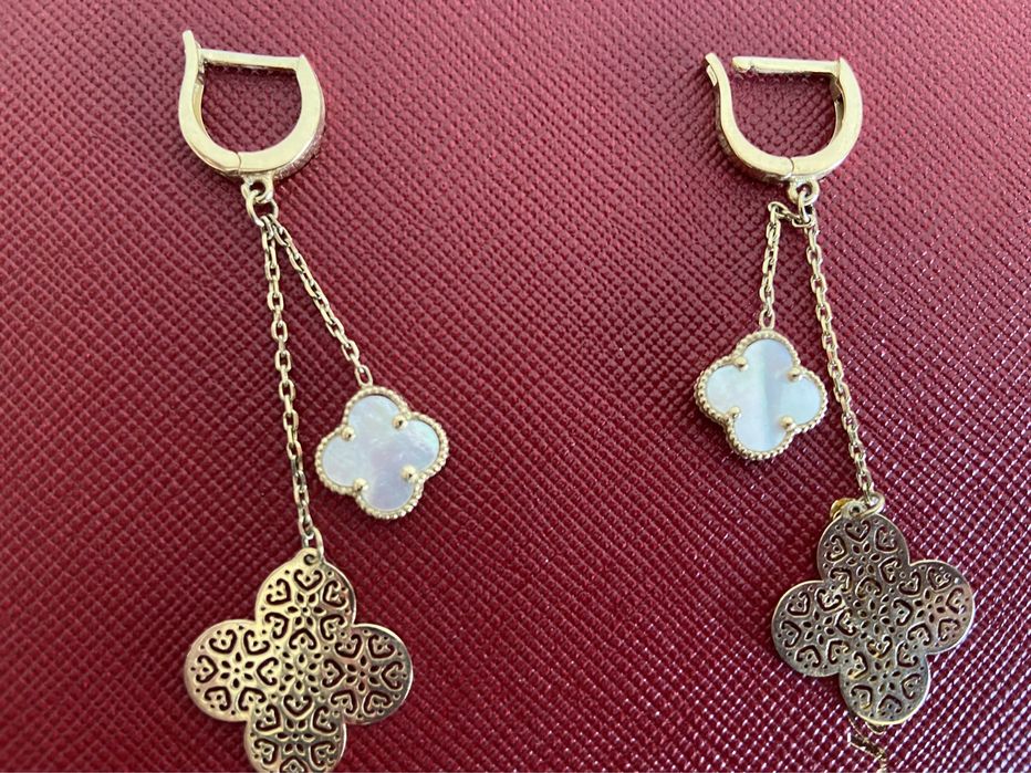 Золотые серьги под Ван клиф