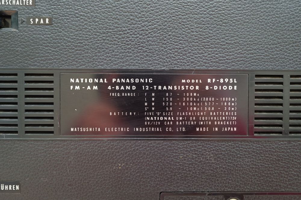 Radio National Panasonic RF- 895L stare perfecta de functionare 1968