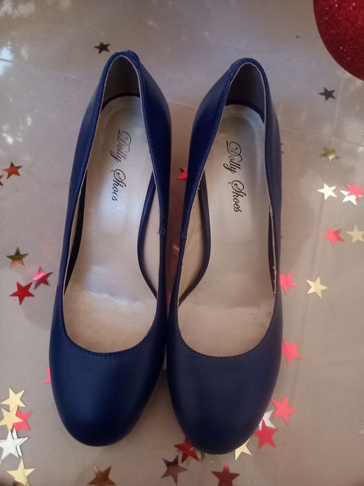 Pantofi  piele naturală, toc mediu cu inserție