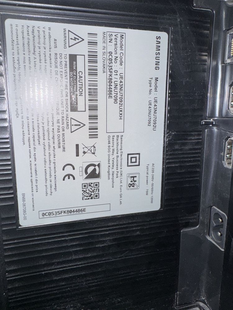 Телевизор SAMSUNG UE-43NU7092 SMART TV