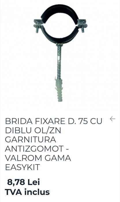 Bridă fixare țeavă canalizare