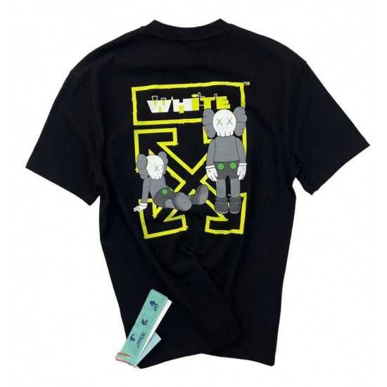 Off-White Black Cotton Graphic T-Shirt