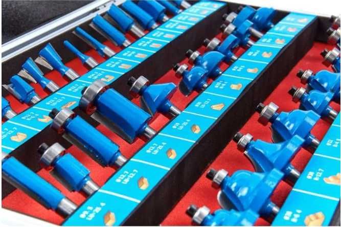 Set 35 freze de lemn profesionala pentru oberfreza prindere 8mm