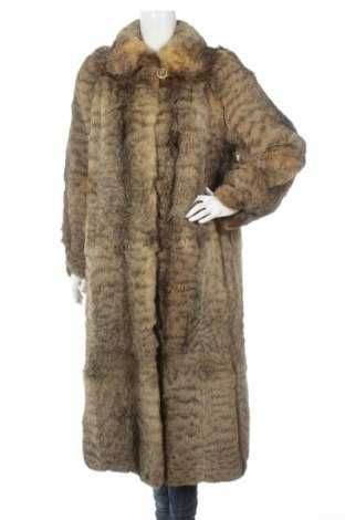 Дамско дълго кожено палто - естествена кожа /дива котка/