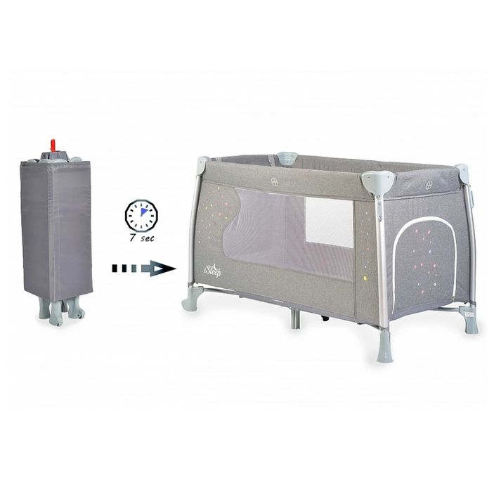 Бебешка кошара CANGAROO Isleep сива