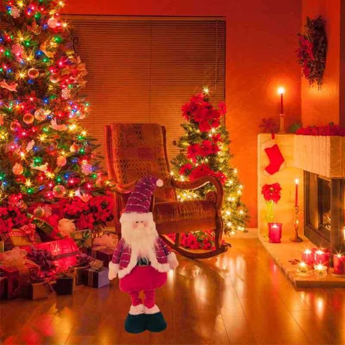 Коледна фигура Дядо Коледа с телескопични крака, 60 см до 100 см