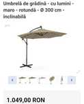 Umbrela cu led încărcare solară