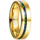 Vergheta barbati 6mm placata cu aur si opal verde*