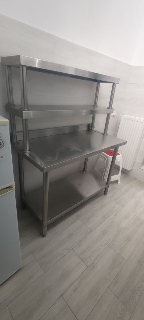 Dulap masa de lucru pentru bucatarie, Otel inoxidabil, 120x60x150 cm