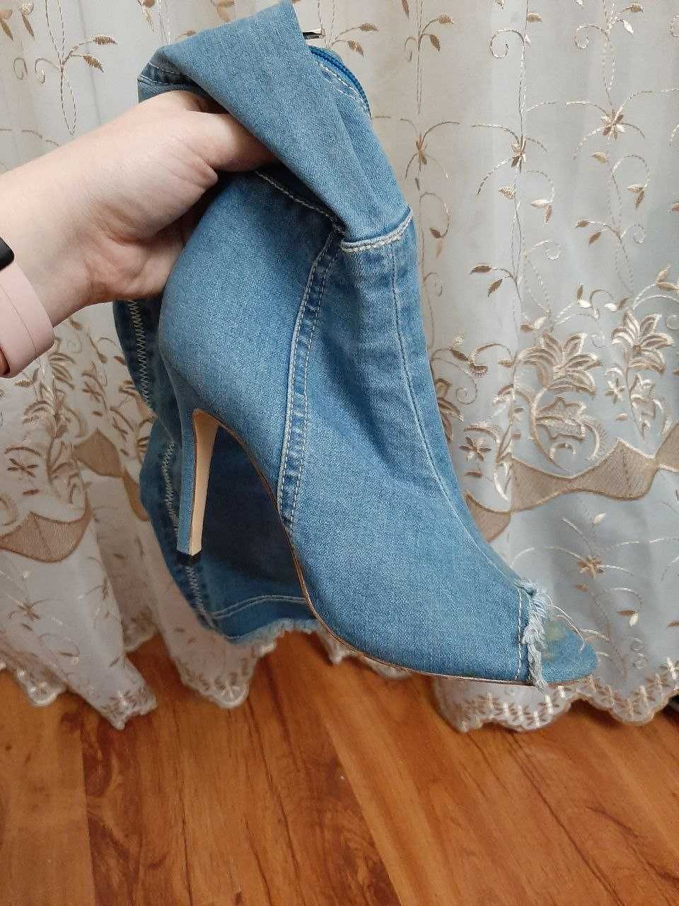 Ботфорты из джинсы
