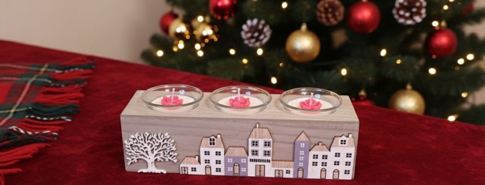 Lumânări parfumate din ceara soia pe suport de lemn