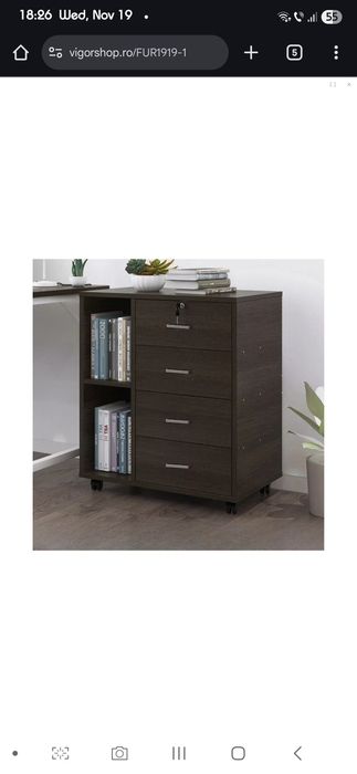 Dulap mobil cu sertare și sistem de închidere