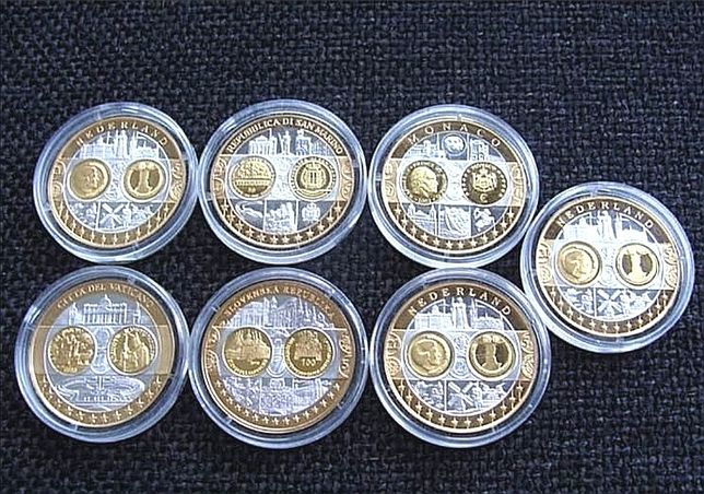 Colecție  monede Euroland,  Colecție superbă! 140 grame de argint pur!