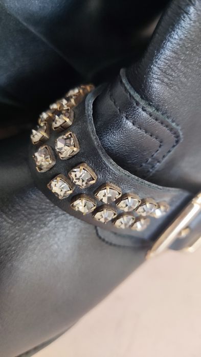 Pinko Разкошни кожени боти Оригинални с подарък кожена чанта