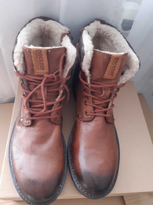 Jack&Jones/Dockers  Нови топли естест. i eko кожа  боти №45