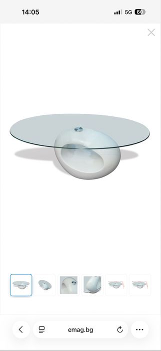 Холна маса / овална / стъклена / НОВА*