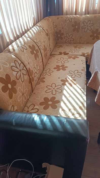 Ъглов Диван Разтегателен  /В.80см./Ш.73см./Д.210+140см.