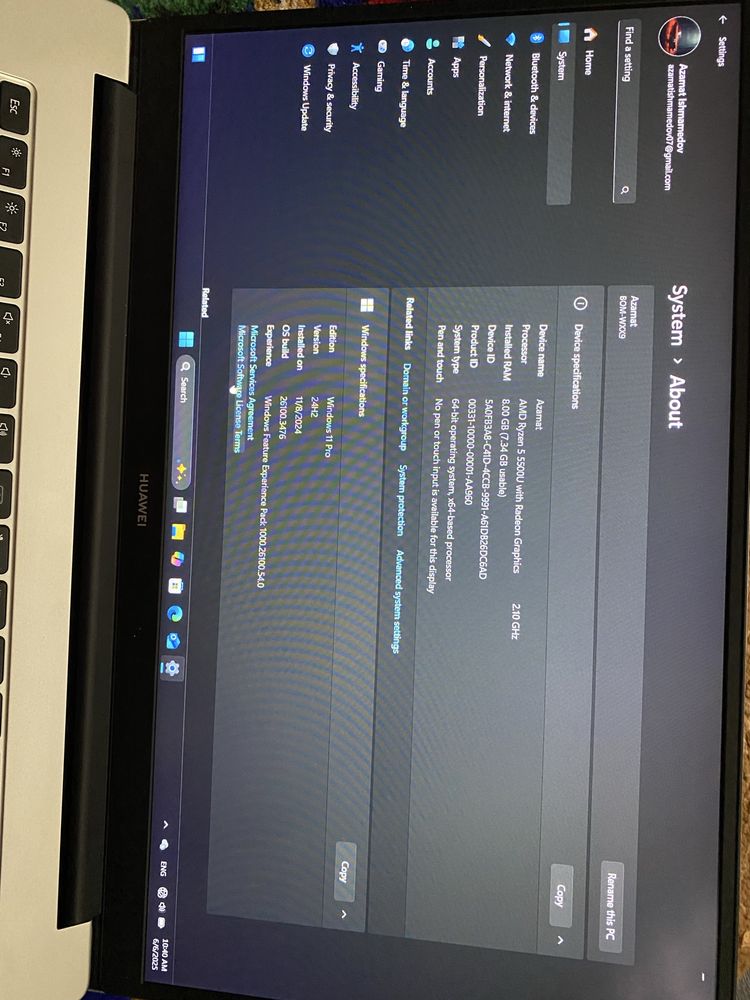 Huawei notebook D15 512/8