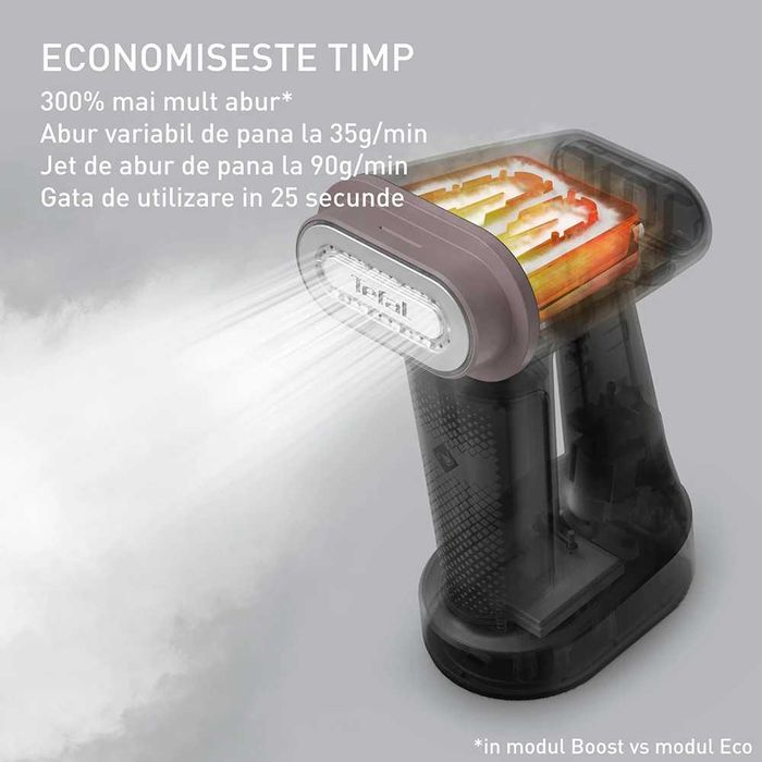 Aparat de calcat vertical TEFAL Pure Force DT8765E0, 1800W, 90g/min