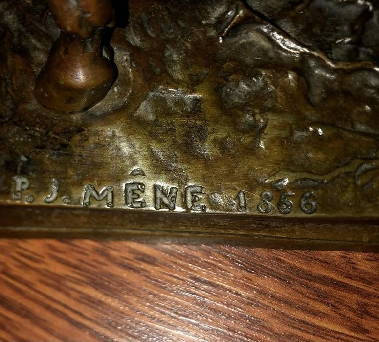 Statuete bronz P.J. Mêne „Djinn Étalon Barbe” – aduse din Paris, 1856
