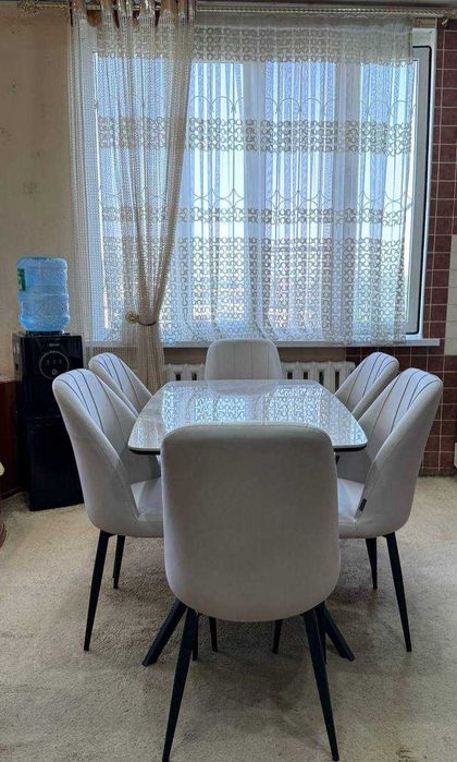 keramo granit stol va 6 ta stul XITOY