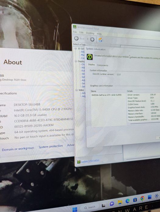 Unitate PC completa Gaming I5-9400, 16GB, GTX 1650- ca noua