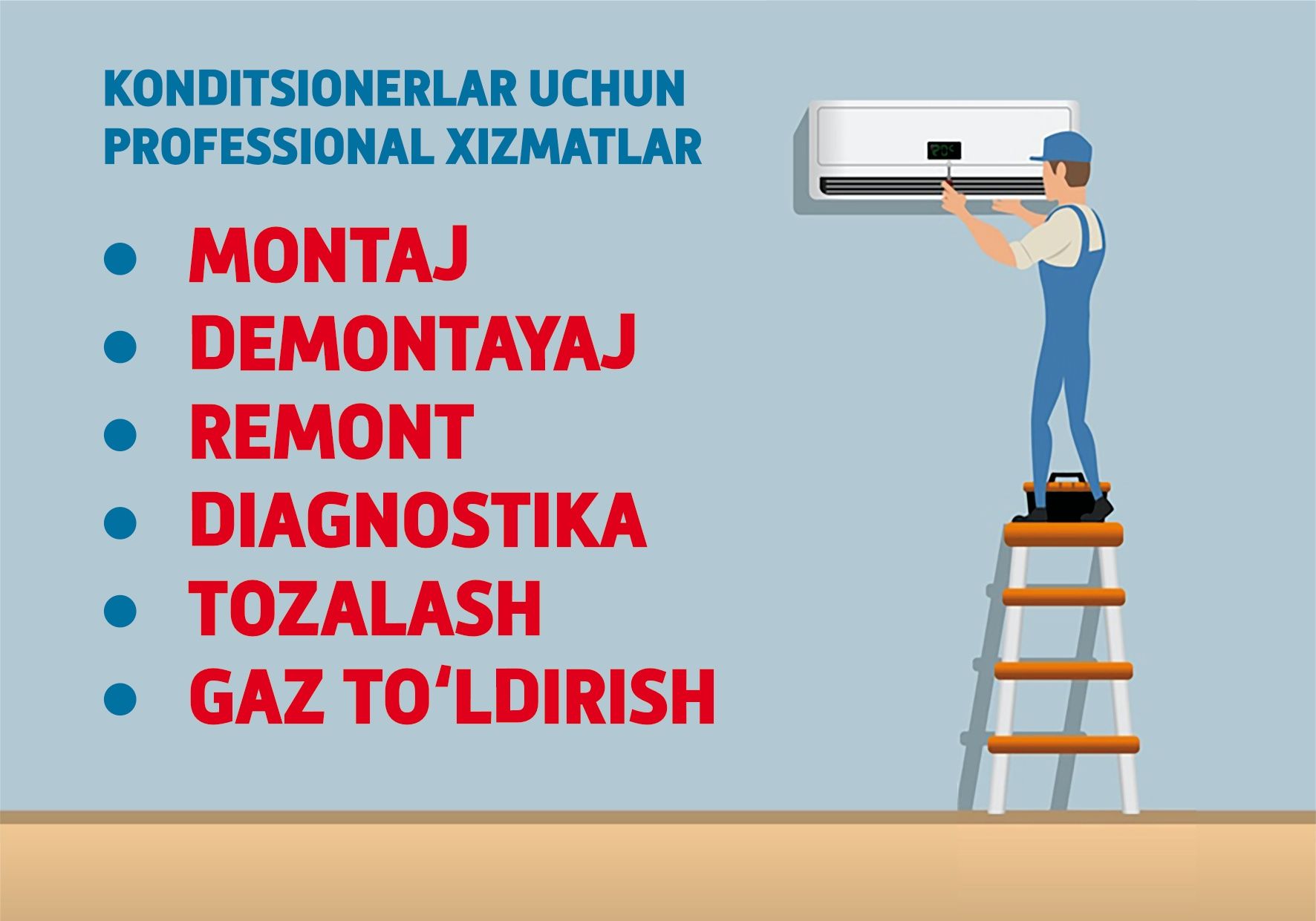 Konditsioner O'RNATISH / УСТАНОВКА Кондиционеров