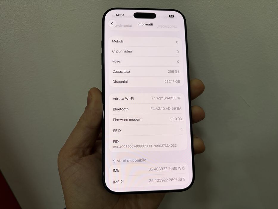 Iphone 16 Pro Max, Black Titanium, cu Bypass