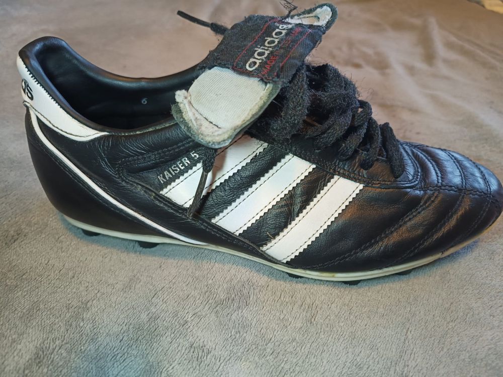 Ghete piele fotbal Adidas Kaizer 5, nr. 39 1/3