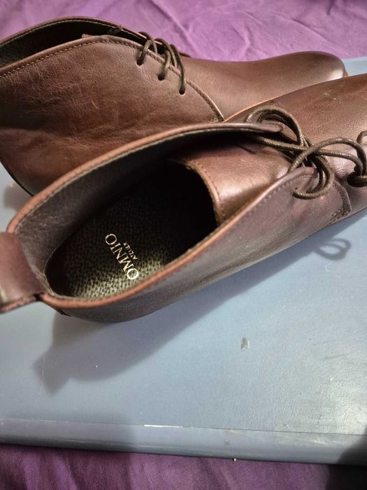 Ghete barbatesti, Omnio Atelier, piele naturala, noi, marime 46
