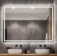 Огледало за баня 100×70×3см LED подсветка, Bluetooth, нагревател