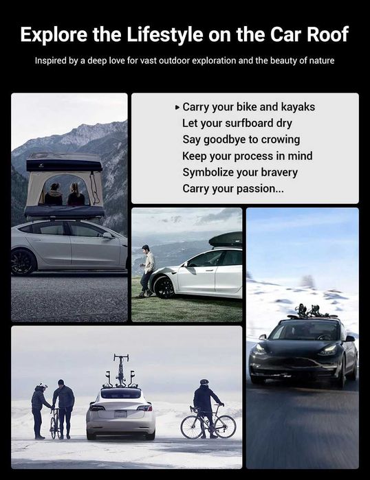 Багажник за покрив Tesla Model Y (алуминиев roof rack)