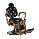 Scaun de frizerie Barber Gabbiano Tito Gold negru