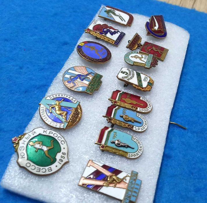 значки СССР тяжелый металл "СПОРТ" 14шт