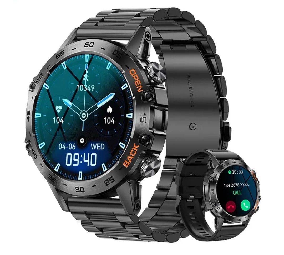 Smartwatch GT 4 Pro Apeluri BT , Funcții Sport 2 curele Metal +Silicon