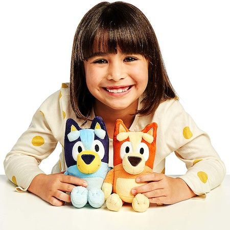 Set 4 Jucarii de Plus Zenuk - Familia lui Bluey si Bingo, Bluey, 30 cm