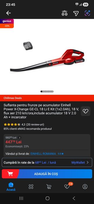 Suflanta cu acumulator 2,5 ah