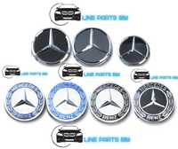 Capace Roti Sigle Embleme Jante Mercedes 75mm Albastru / Negru / Star